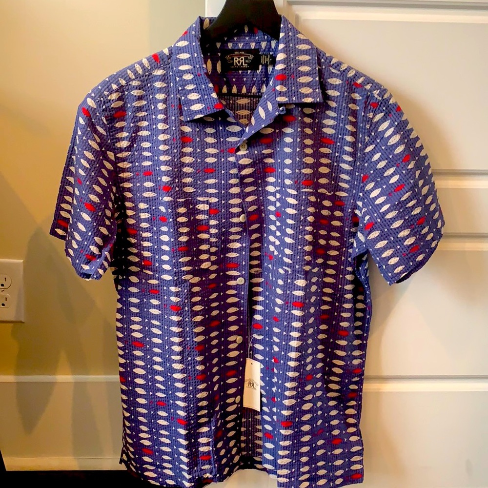 NWT RRL short sleeve textured cotton s/s shirt